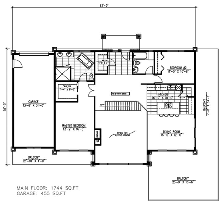 Main Floor Plan for House Plan #422941