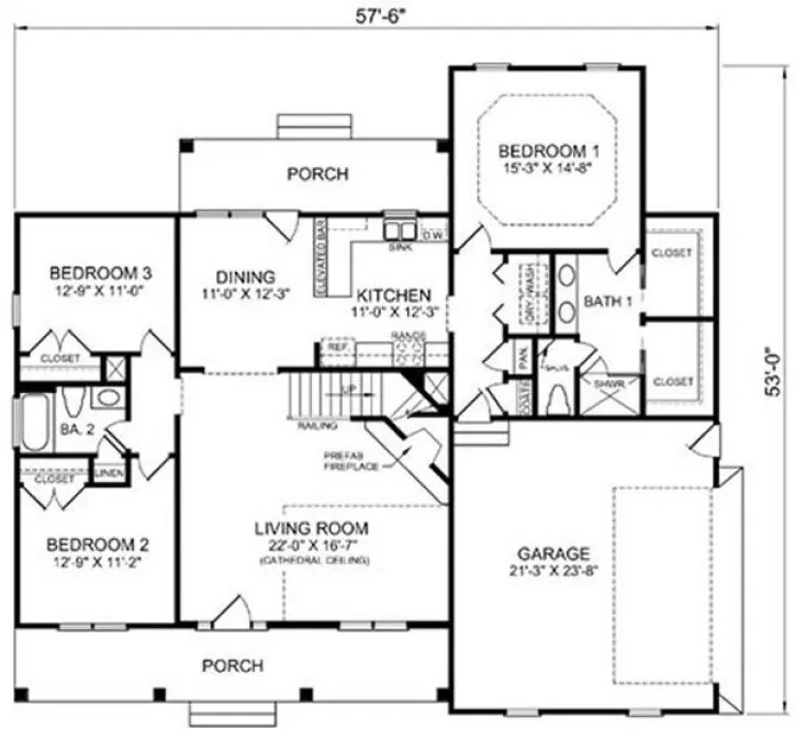 Main Floor Plan for House Plan #659771