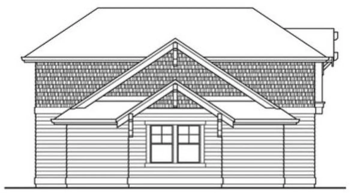 Left Elevation for House Plan #332321
