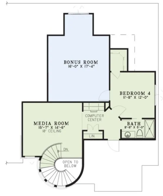 Second Floor Plan for House Plan #318692