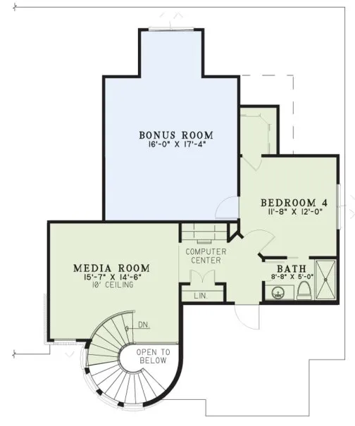 Second Floor Plan for House Plan #318692