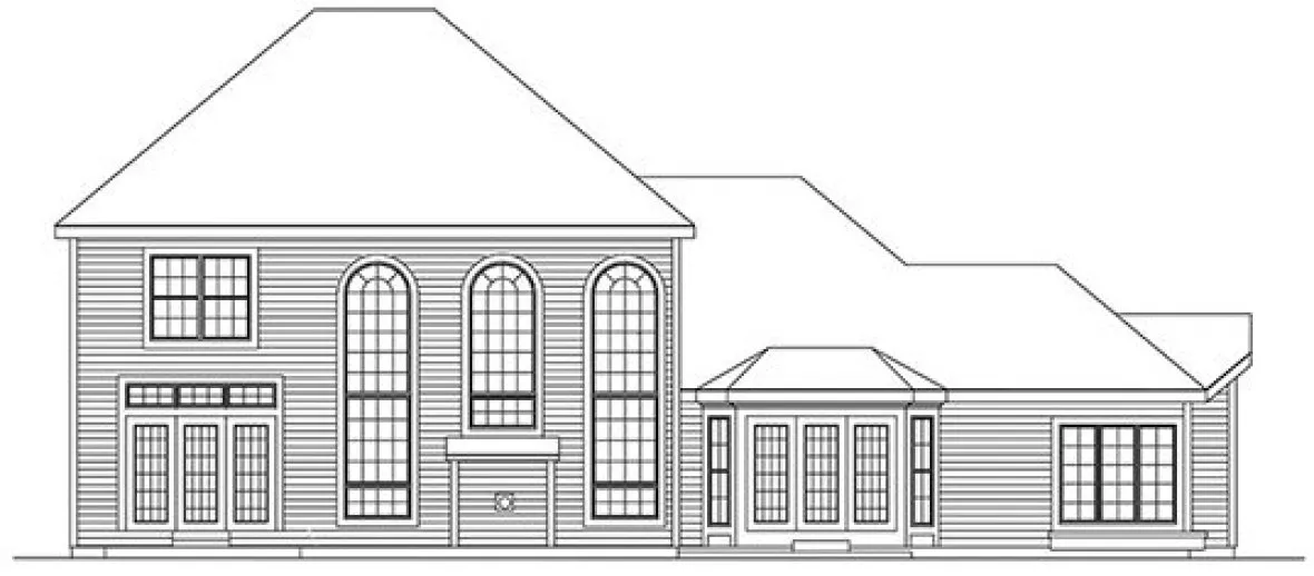 Rear Elevation for House Plan #634262