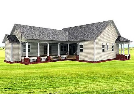 Rear Elevation for House Plan #433212