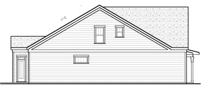Left Elevation for House Plan #125012
