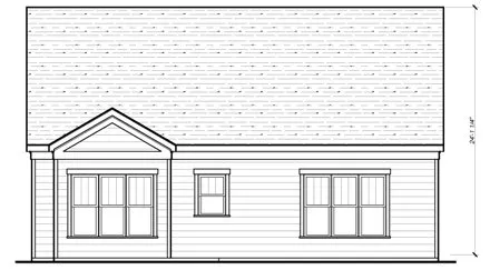 Rear Elevation for House Plan #125012