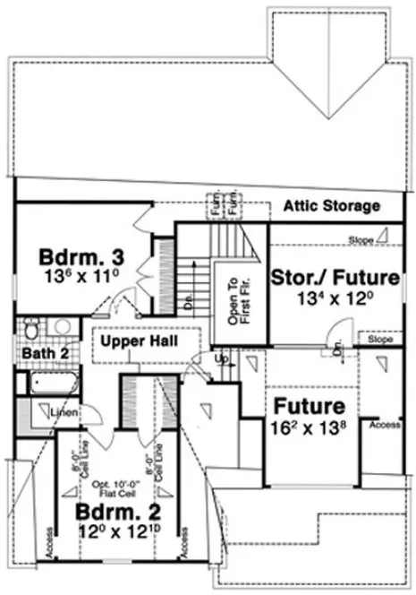 Second Floor Plan for House Plan #125012