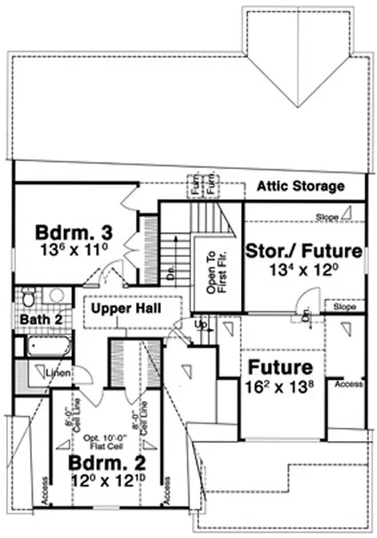 Second Floor Plan for House Plan #125012