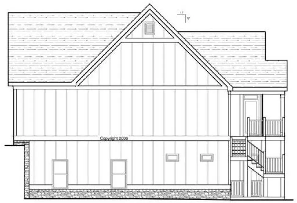 Right Elevation for House Plan #121323