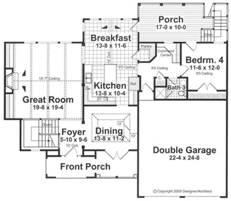 Main Floor Plan for House Plan #121323