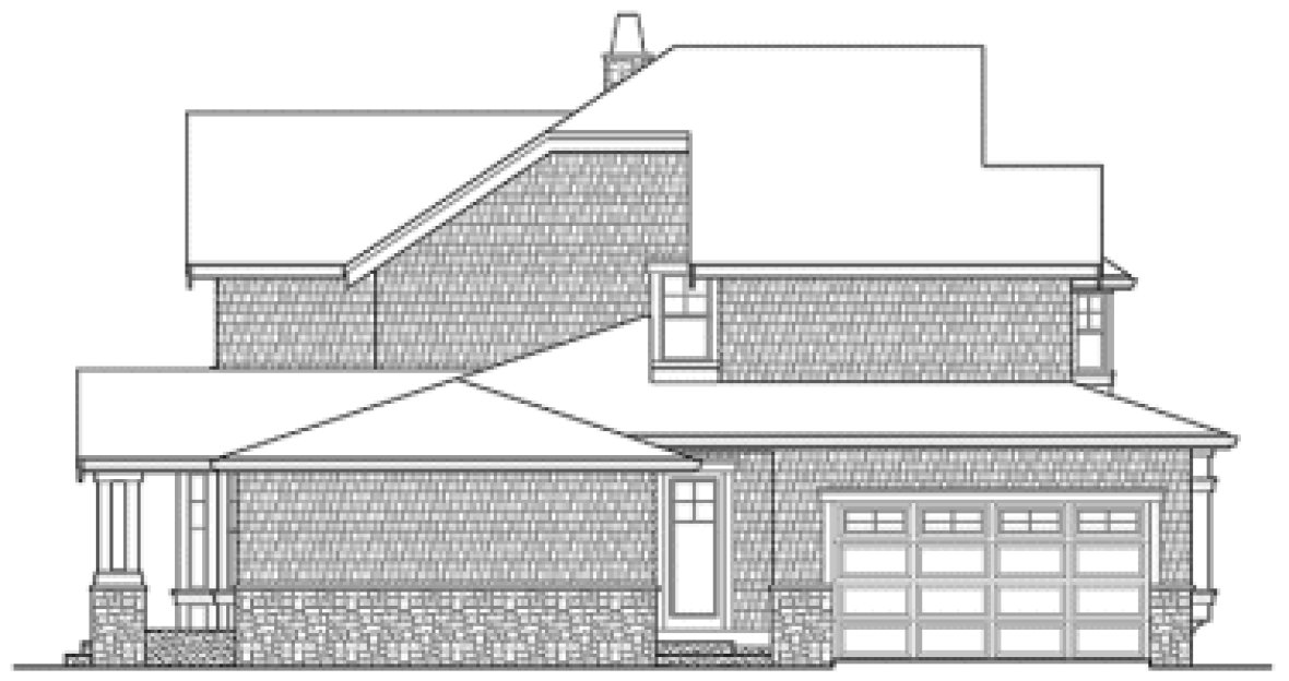 Left Elevation for House Plan #338553