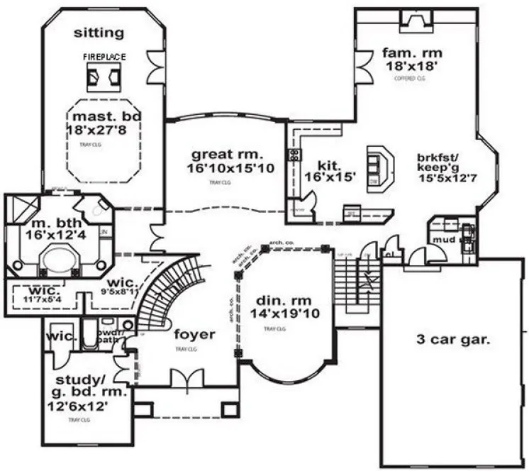 Main Floor Plan for House Plan #398644