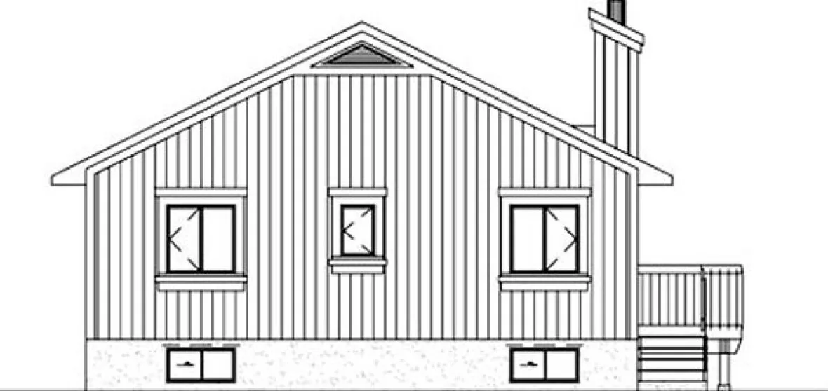 Rear Elevation for House Plan #177811