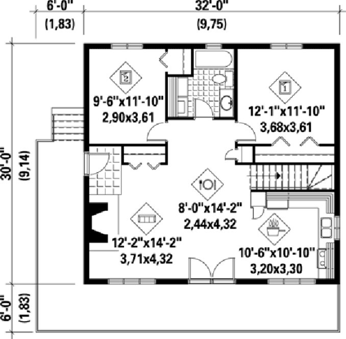 Main Floor Plan for House Plan #177811