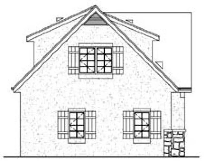 Left Elevation for House Plan #360650