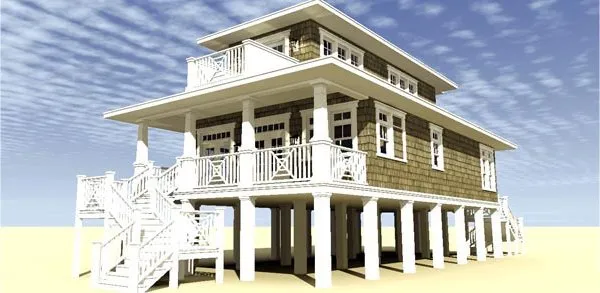 Rear Elevation for House Plan #661851