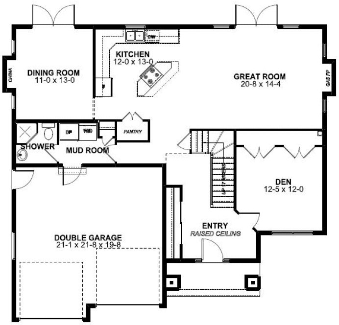Main Floor Plan for House Plan #195048