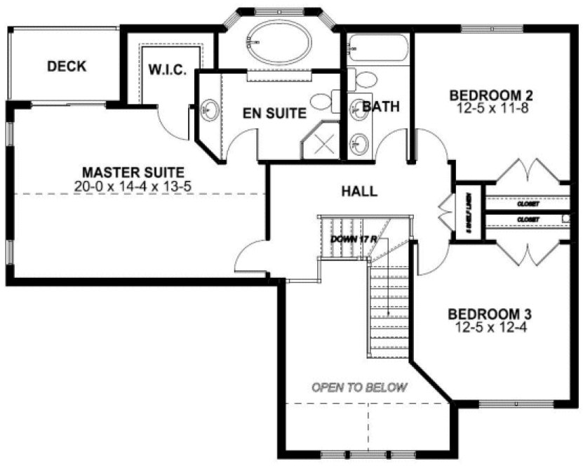 Second Floor Plan for House Plan #195048