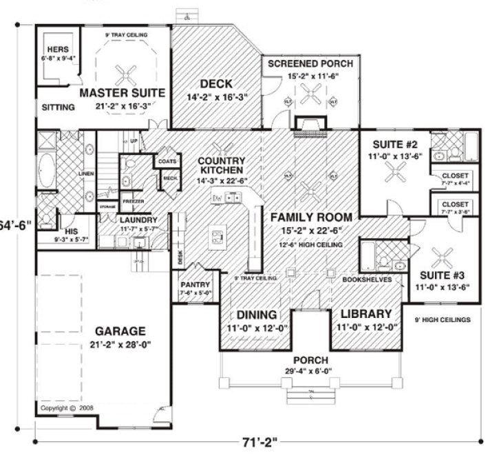 Main Floor Plan for House Plan #274922
