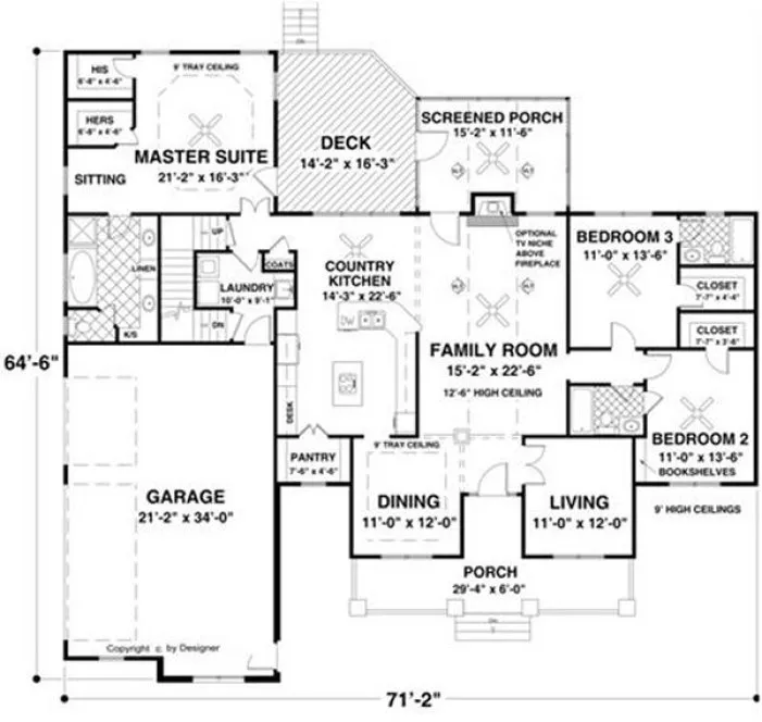 Main Floor Plan for House Plan #276512