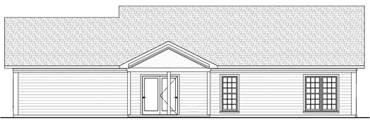 Rear Elevation for House Plan #270041
