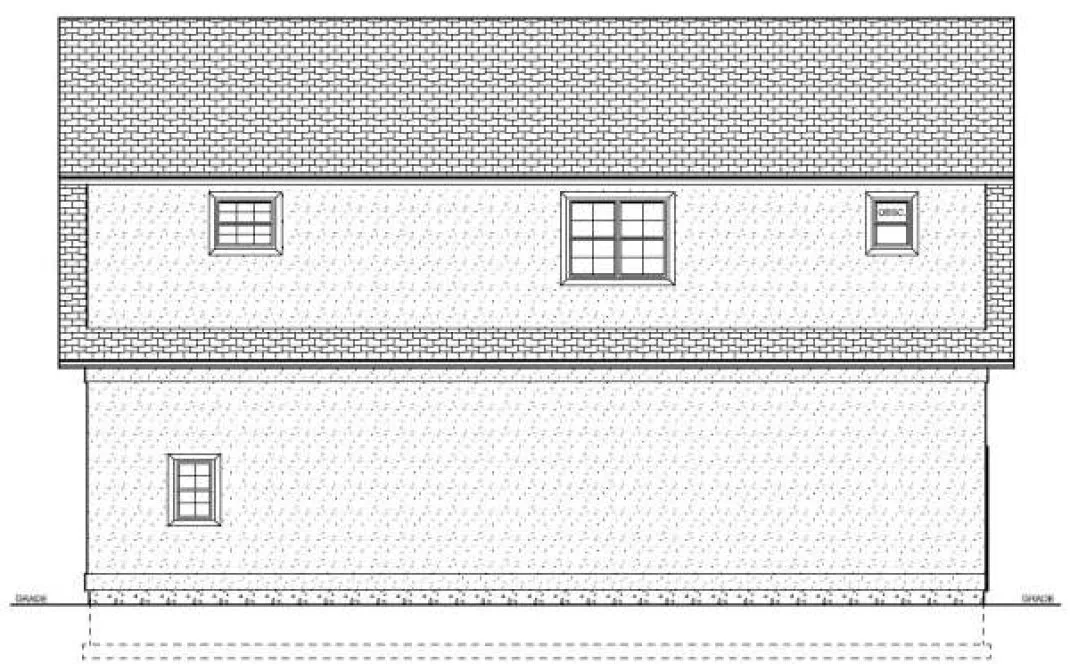 Rear Elevation for House Plan #195053
