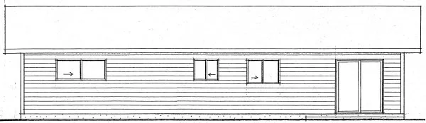 Rear Elevation for House Plan #201064