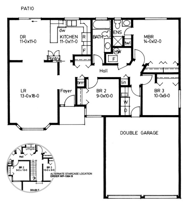 Main Floor Plan for House Plan #201064