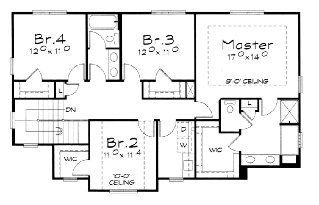 Second Floor Plan for House Plan #155912