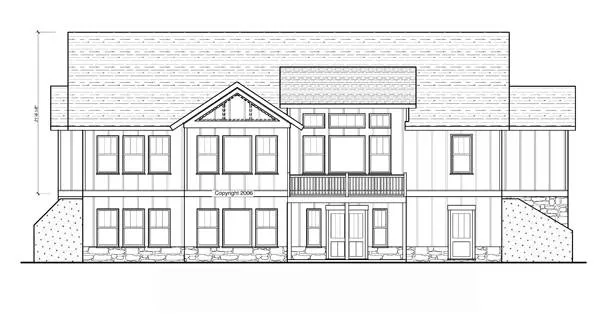 Rear Elevation for House Plan #121132