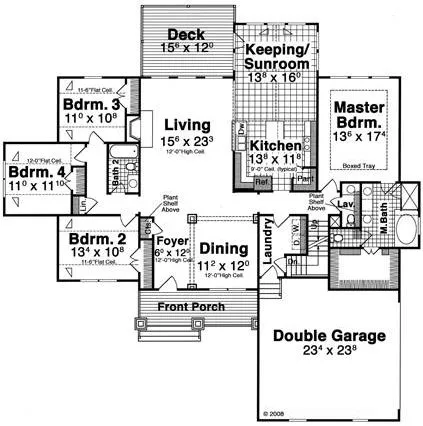 Main Floor Plan for House Plan #121132