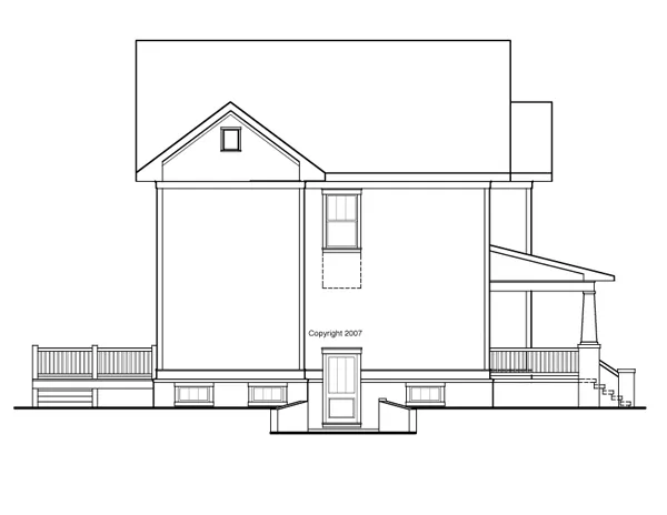 Left Elevation for House Plan #120012