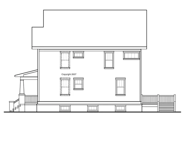 Right Elevation for House Plan #120012
