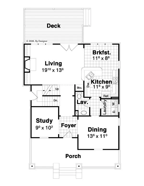 Main Floor Plan for House Plan #120012