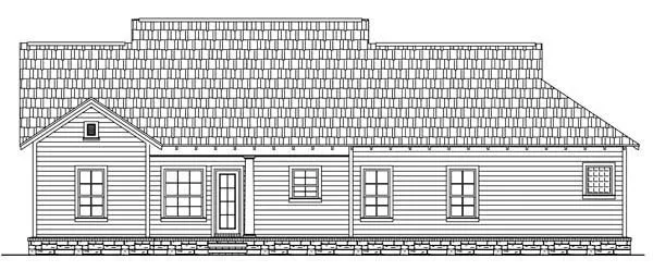 Rear Elevation for House Plan #219052