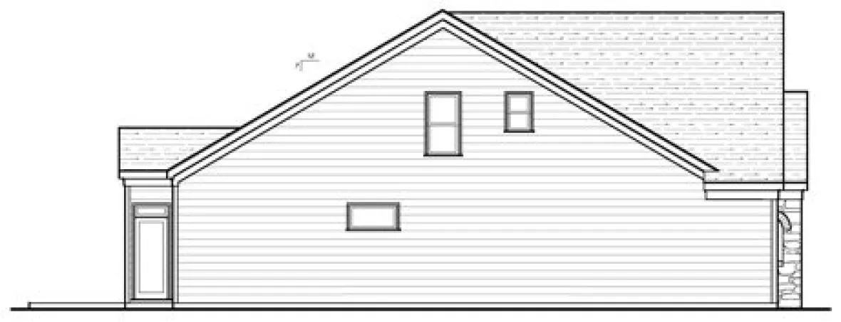Left Elevation for House Plan #121112