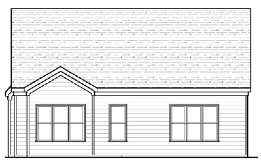 Rear Elevation for House Plan #121112