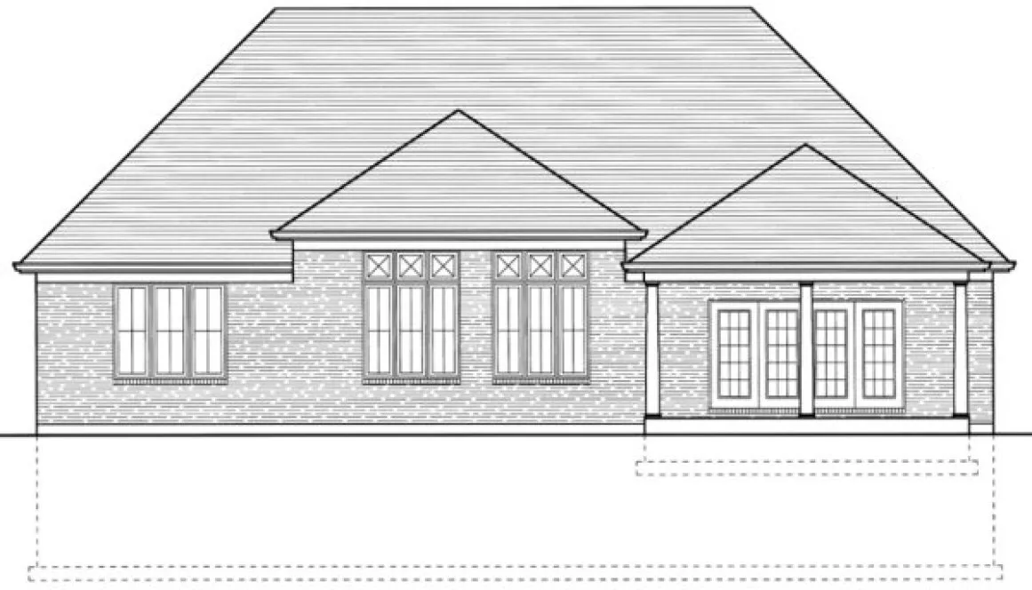 Rear Elevation for House Plan #533642
