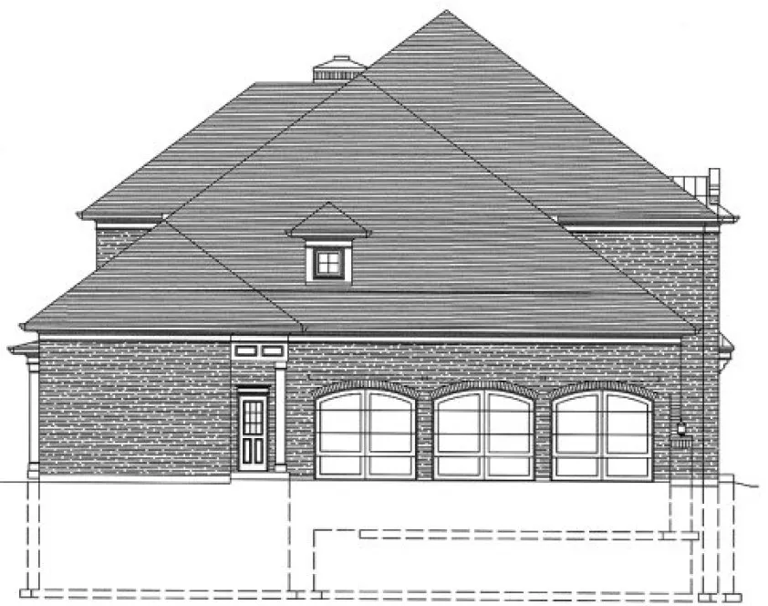 Left Elevation for House Plan #534494