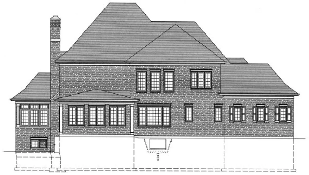 Rear Elevation for House Plan #534494