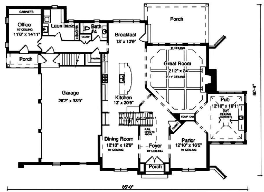 Main Floor Plan for House Plan #534494