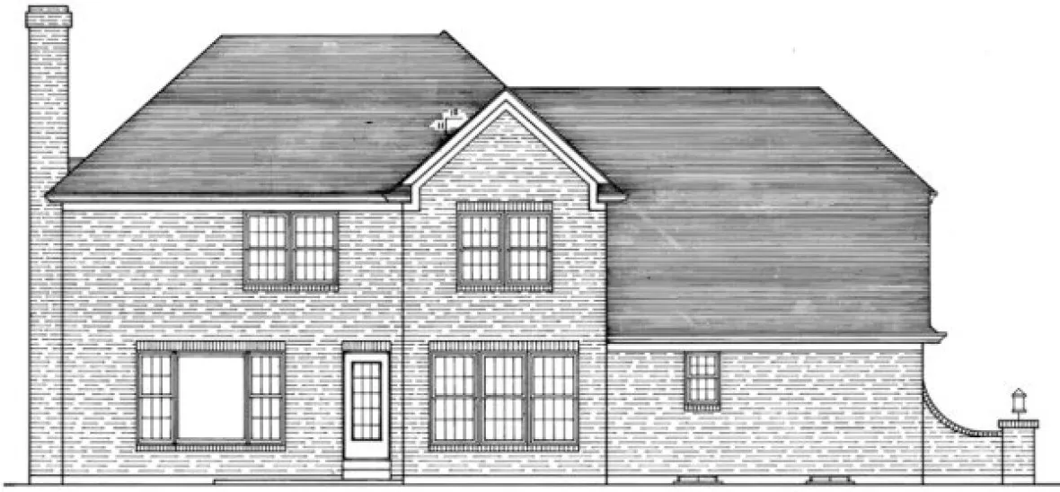 Rear Elevation for House Plan #534852