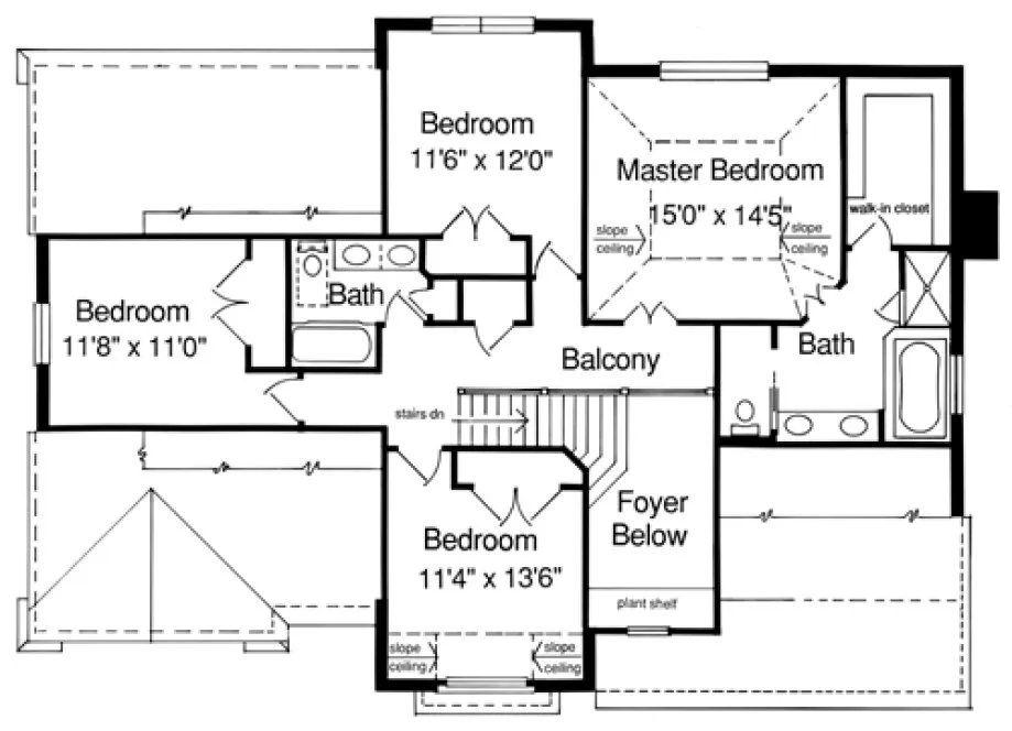 Second Floor Plan for House Plan #534852