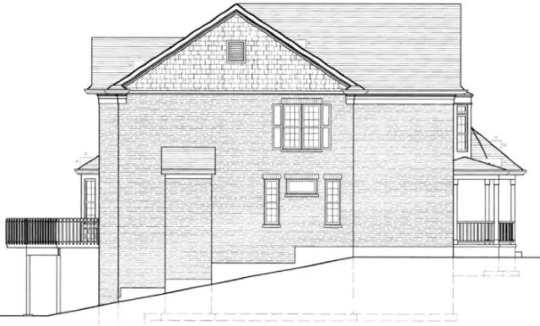 Left Elevation for House Plan #532652