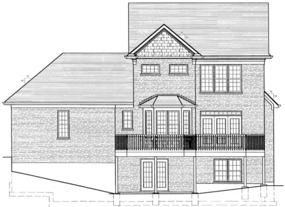 Rear Elevation for House Plan #532652