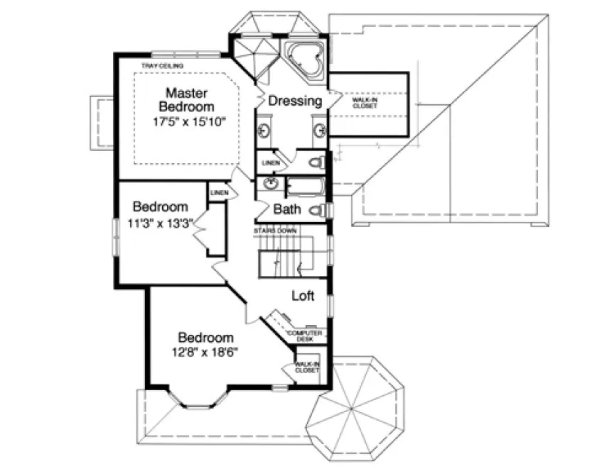 Second Floor Plan for House Plan #532652