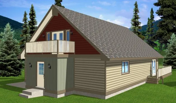 Rear Elevation for House Plan #195096