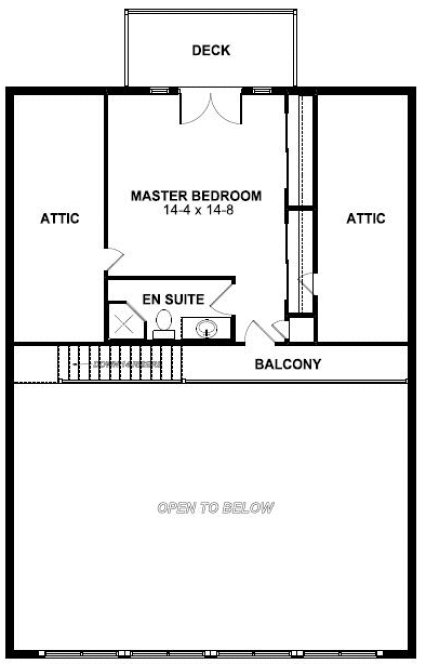 Second Floor Plan for House Plan #195096