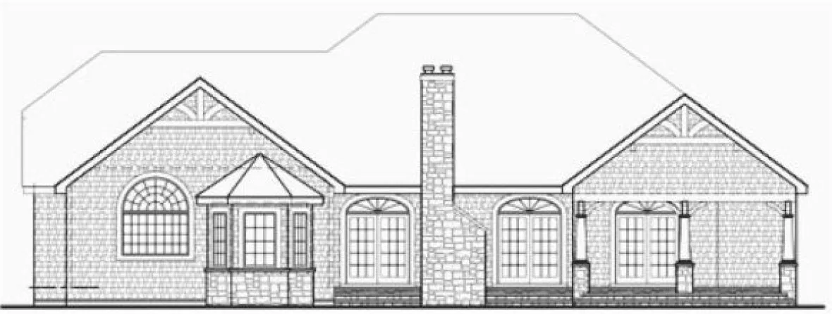 Rear Elevation for House Plan #628942