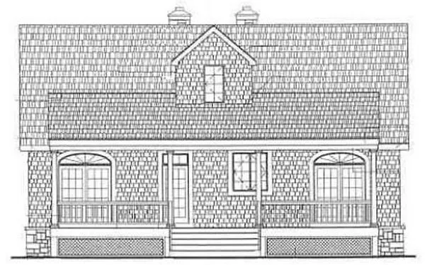 Rear Elevation for House Plan #624071