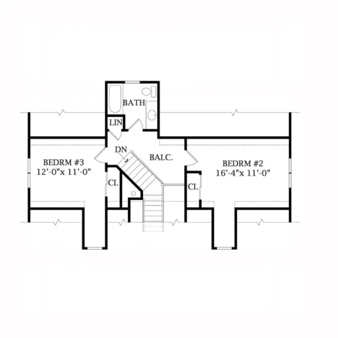 Second Floor Plan for House Plan #624071